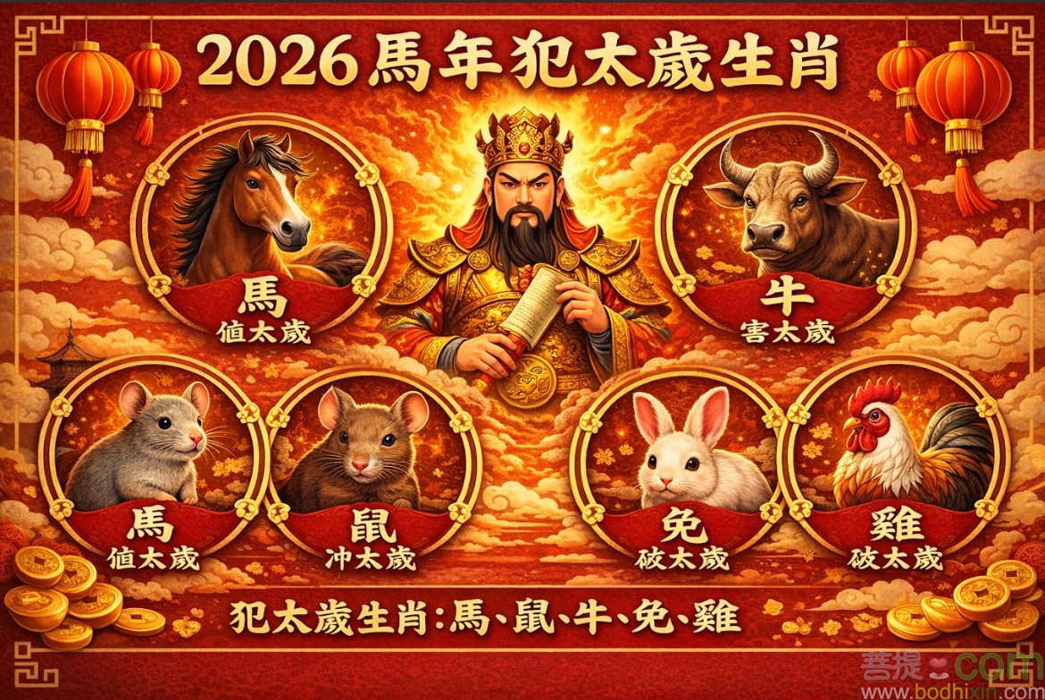 2026 丙午馬年太嵗以及生肖運程排行榜